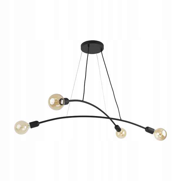 Závěsná lampa Helix Černá Loft 4xE27 Stropní Moderní do obývacího pokoje