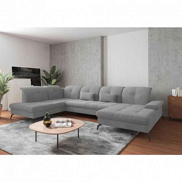 Sit & More SEDACÍ SOUPRAVA, textil, světle šedá