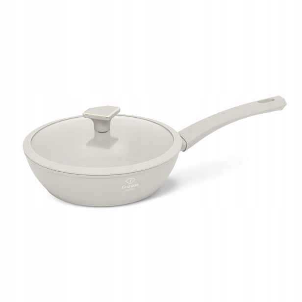 Hluboká pánev s poklicí, 24 cm, Fashion FTV-0061 Matte Cream-Gold