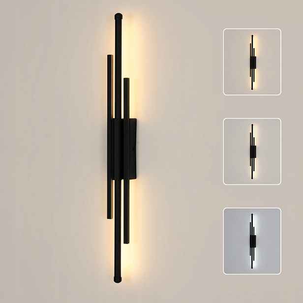 Led nástěnné svítidlo Kinkiet Scienna Černé moderní do chodby 3000K/4500K/6500K 8W