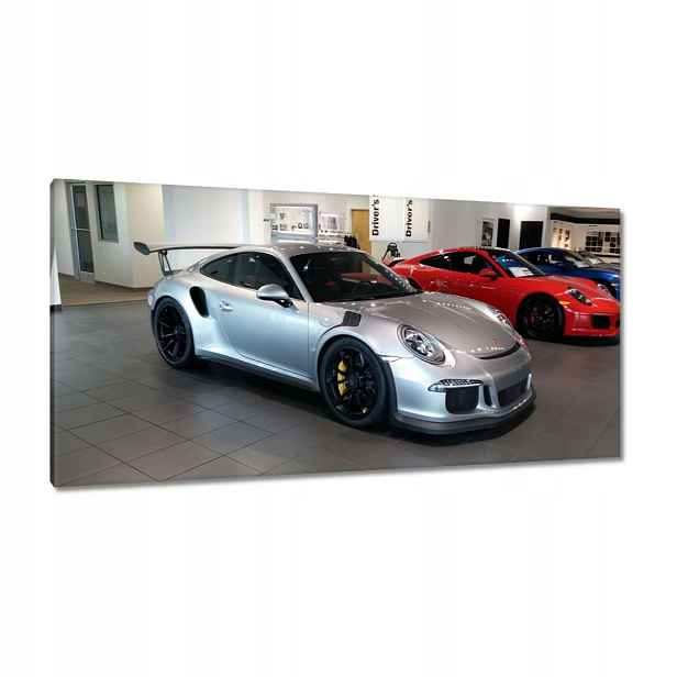 Obrazy 115x55 Stříbrné Porsche Auto
