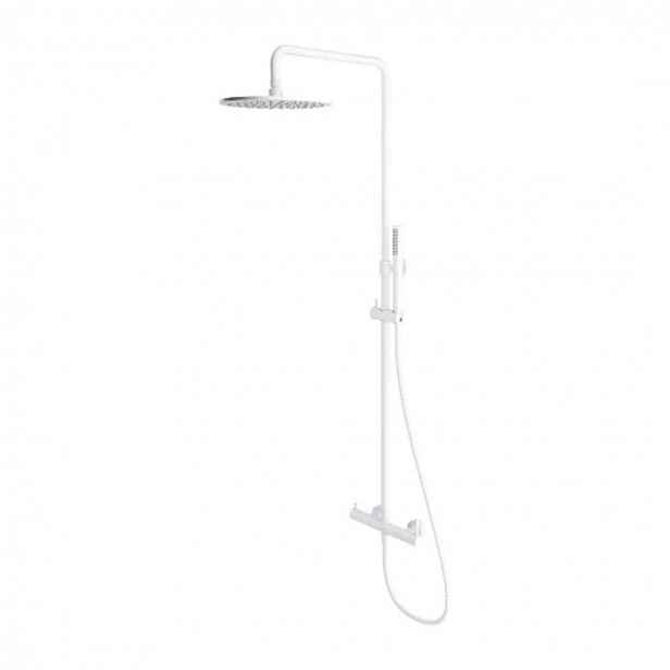 OMNIRES Y - Sprchový set s baterií, průměr 25 cm, matná bílá Y1244MWM