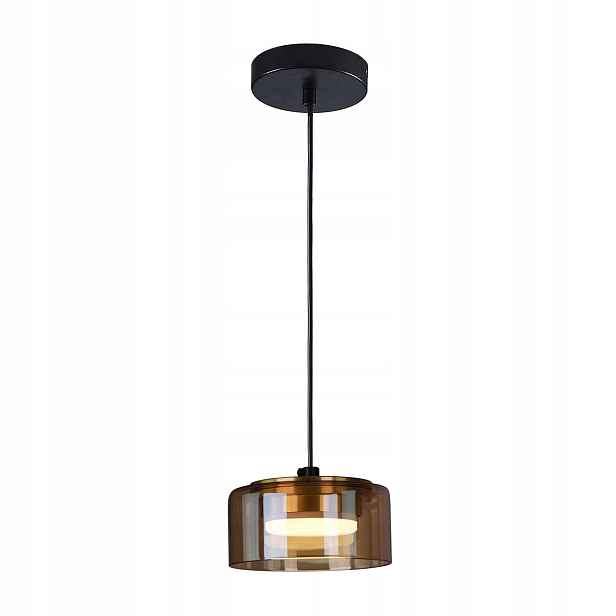 Polux Ofelia závěsná lampa skleněná jantarová 1xGX53 6W 4000K