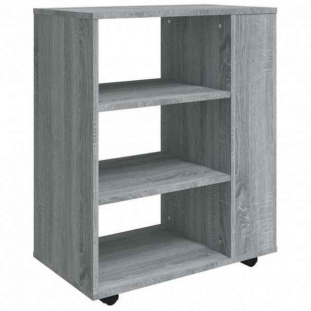 vidaXL Skříňka na kolečkách šedá sonoma 60x35x75 cm kompozitní dřevo