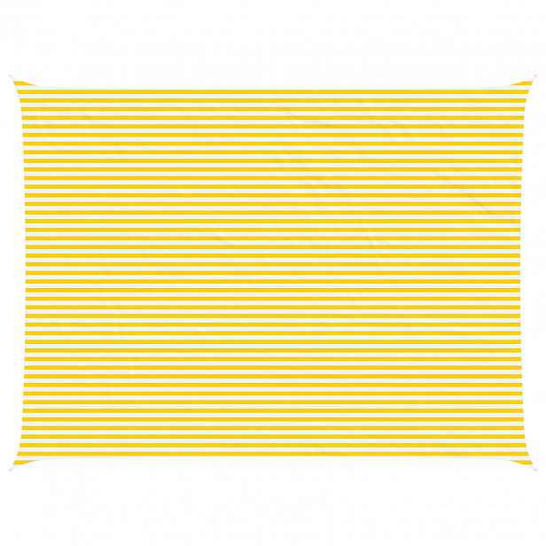 vidaXL Sluneční plachta Žlutá a bílá 8 x 6 m 100% polyester Oxford