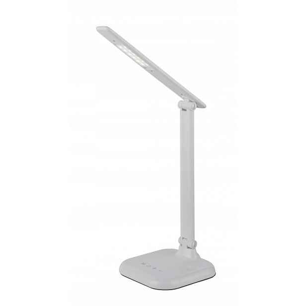 Bílá stolní lampa Davos s dotykovým stmívačem do kanceláře Globo