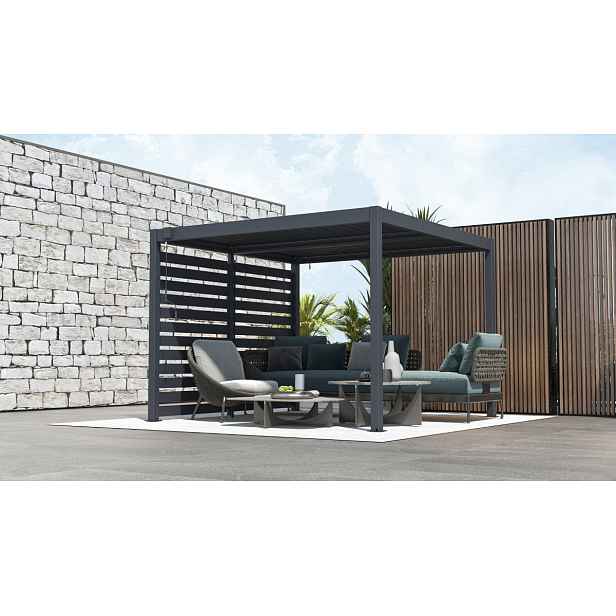 Boční zástěna pro bioklimatickou pergolu BestBerg BBP-B1CG / 279,4 × 218 cm / šedá
