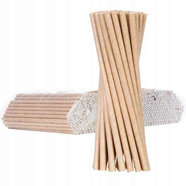 Brčka Bio ekologické Paper Straws silné 8/205 mm hnědé 500ks