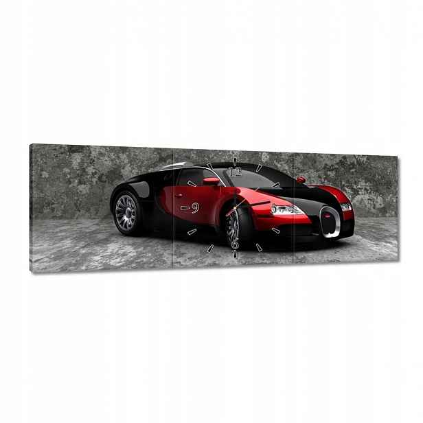 Hodiny 90x30 Bugatti Veyron Červené