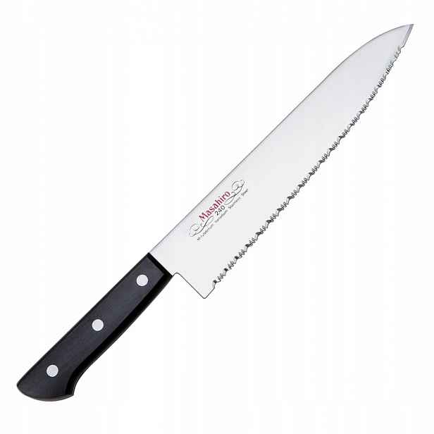 Nůž šéfkuchaře Masahiro Bwh Wave Edge 24 cm, zoubkovaný