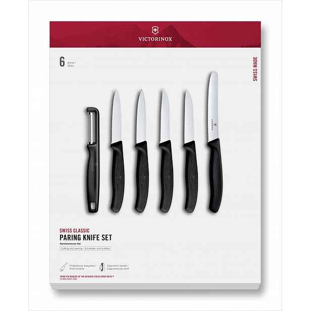 Sada Victorinox Swiss Classic 5 nožů škrabka na loupání černá