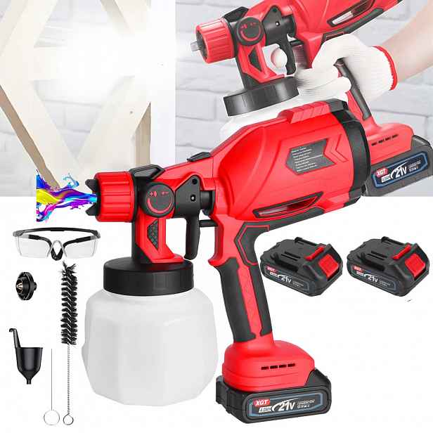 Elektrická stříkací pistole 1000 ml 3 vzory práce s baterií 2x2000 mAh