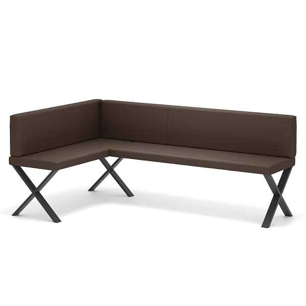 Idohome ROHOVÁ LAVICE VERO X levá ekokůže hladká, 128/168 cm, hnědá
