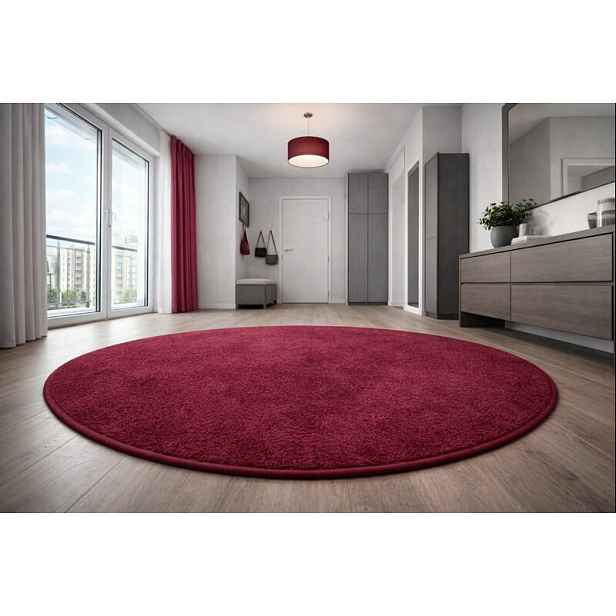 Kusový koberec Eton vínově červený kruh, 67x67 (průměr) kruh, červená, chodba / předsíň, Vopi