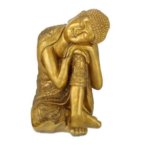 Relaxdays SOCHA Zlatá Buddha polyresin 61 cm
