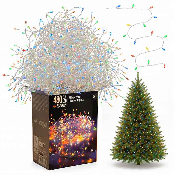 Vánoční osvětlení na stromeček 480 Led barevné Rgb vnitřní venkovní 9.8 m IP44 x2