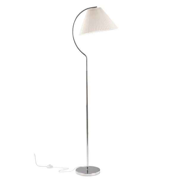 Bílá/v leskle stříbrné barvě látková stojací lampa (výška 165 cm) Celie – Jotex