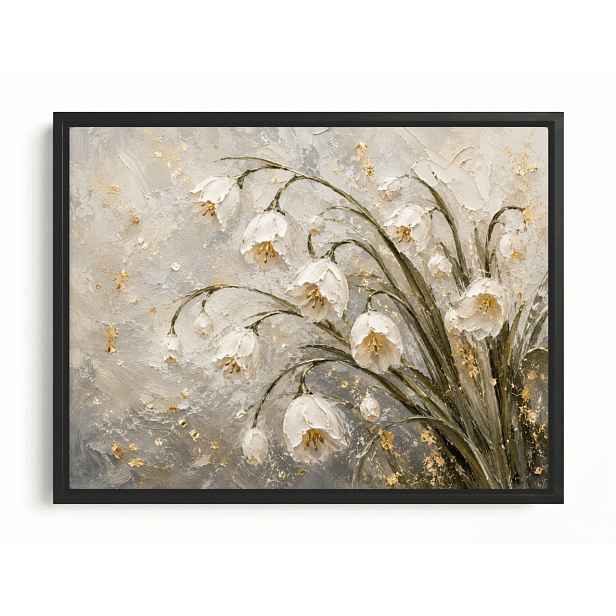 Obraz Rám Americký Box Zahrada Květiny Bílé Tulipány 3D Glamour Boho 80x60