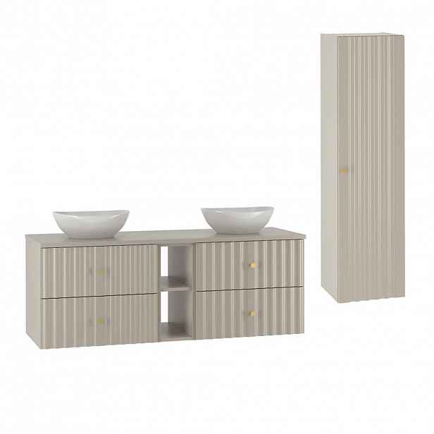 Petits-meubles KOUPELNOVÝ NÁBYTEK 140.6cm Izae 2er-Set Kašmír