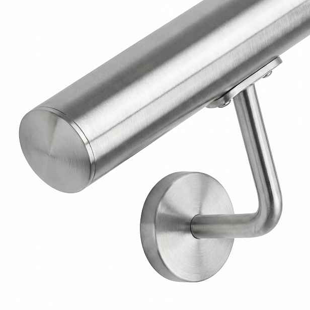 Stěnové schodišťové zábradlí 140 cm nerezová ocel Satén Fi 42,4 mm 2 mm Rozeta