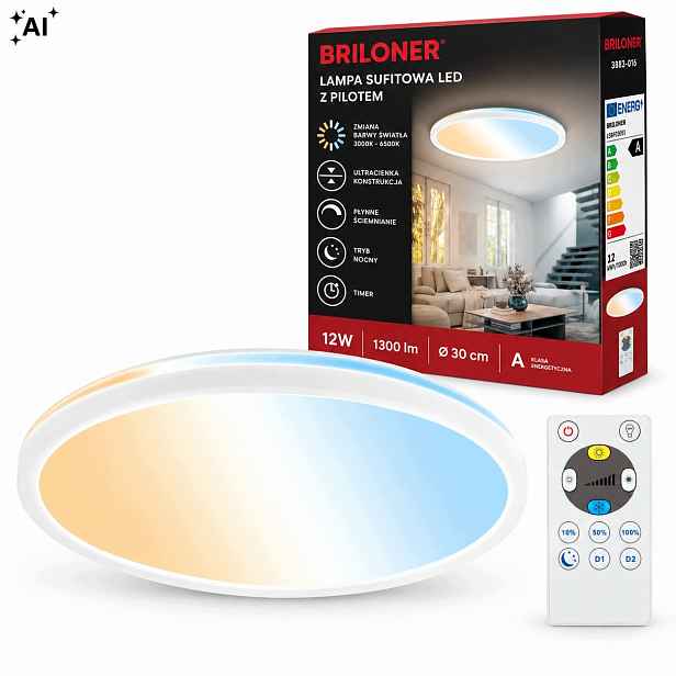 Stropní svítidlo stropní svítidlo Led 11,4W 2400lm 3000-6500K dálkový ovladač s proměnnou barvou Cct