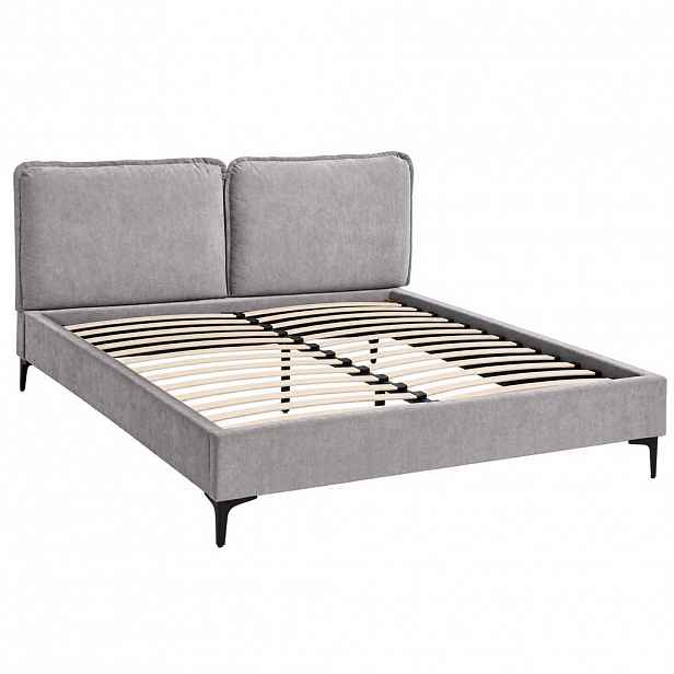 Beautysofa ČALOUNĚNÁ POSTEL Sombra, manželská postel 160x200 cm bez matrace, žinylková látka, šedá