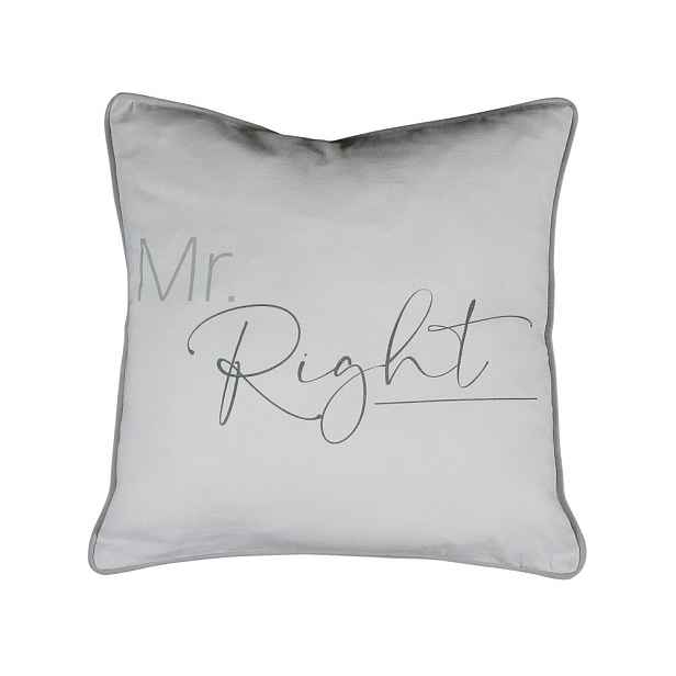 Šedý polštář Mr.Right - 45*10*45cm Mars & More