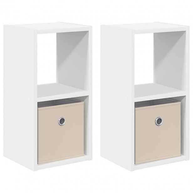 vidaXL Noční stolek 2 ks Bílá 25,5 x 22 x 49,5 cm Kompozitní dřevo