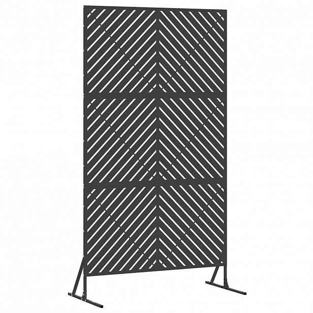 vidaXL Obrazovka pro soukromí 100 x 50 x 180 cm Ocel Černá