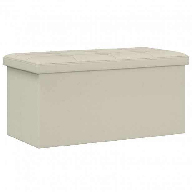 vidaXL Skládací úložná lavice Bílá 180 kg 80 L 77 x 38 x 38 cm Tkanina