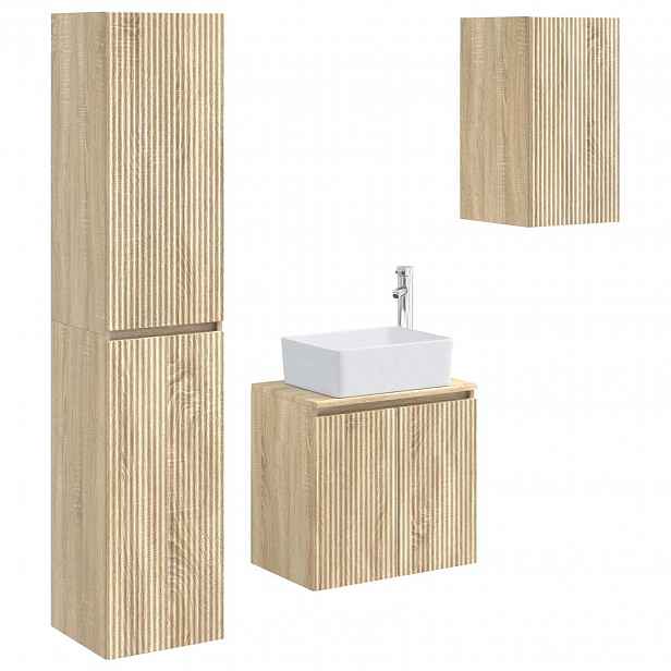 vidaXL Sada koupelnového nábytku 3 ks Dub sonoma 33 x 34,5 x 160 cm