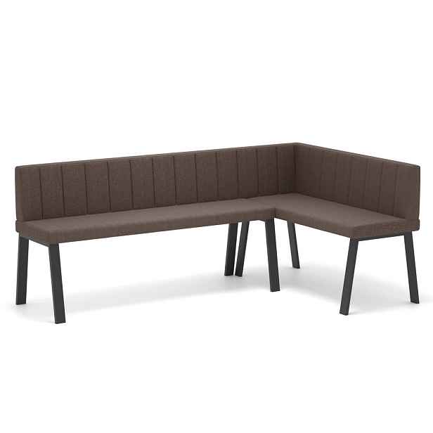 Idohome ROHOVÁ LAVICE MONO Y pravá tkanina prošívaná, 142/196 cm, hnědá