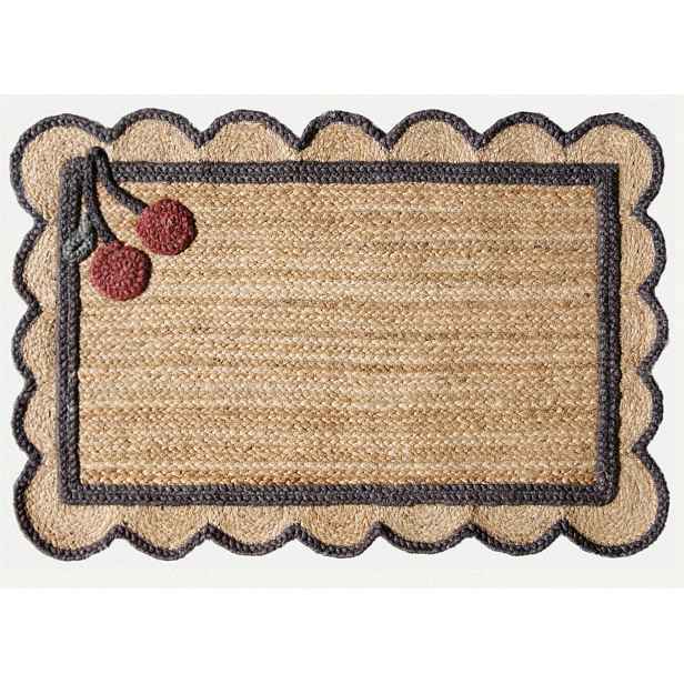 Ručně vázaná rohožka Berry SM-16 Natural Black, 50x80, béžová, chodba / předsíň, Diamond Carpets India