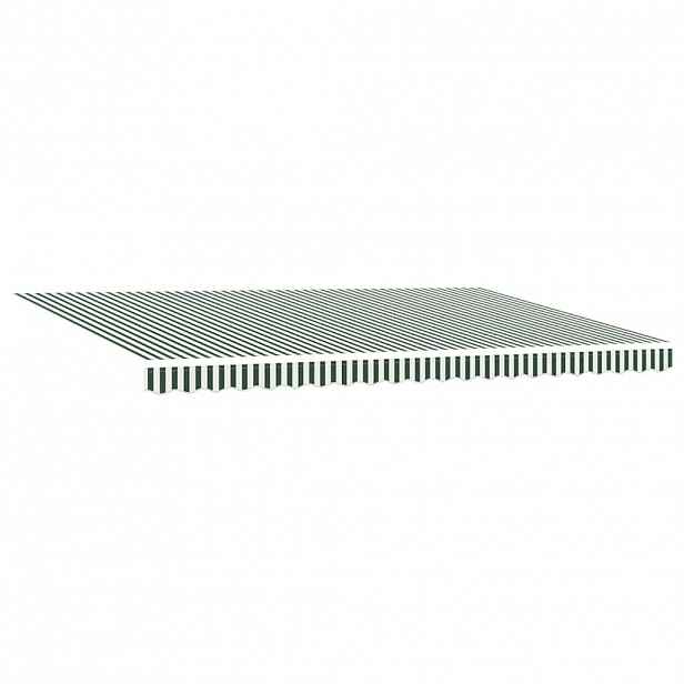 vidaXL Náhradní potah na markýzu pro 5 x 3,5 m zeleno-bílý pruh