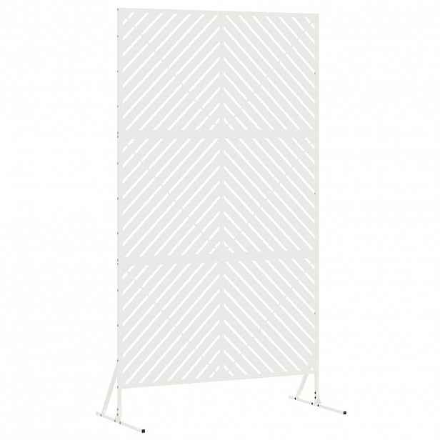vidaXL Obrazovka pro soukromí 100 x 50 x 180 cm Ocel Bílá