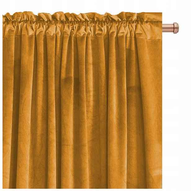 Závěs zatemňovací záclona Velur Imperial 140x250 hořčice Na Pásce