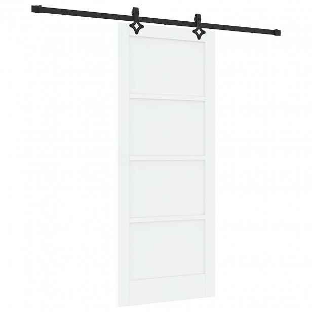 vidaXL Posuvné dveře ORKDAL 83 x 202 cm Masivní borovicové dřevo Bílá