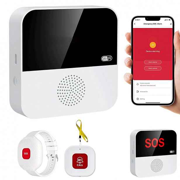 Alarm pro seniory Tlačítko přivolání pomoci Vodotěsné pro pacienty v domácnosti
