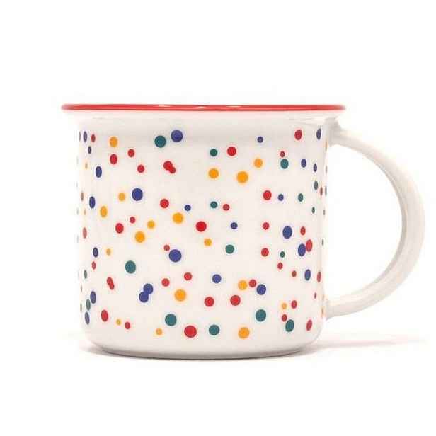 hrnek 250ml TINA - PUNTÍČKY červ., čes.porcelán