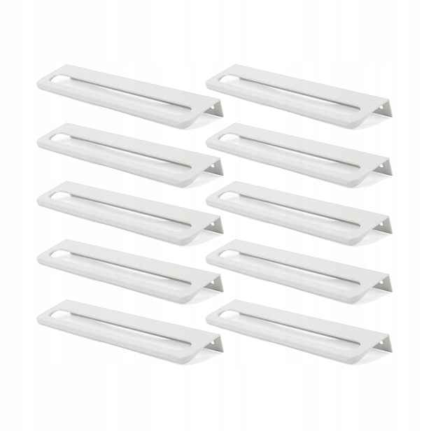 Set 10X Nábytková úchytka okrajová Bílá 256/276 mm lehká a odolná UA08