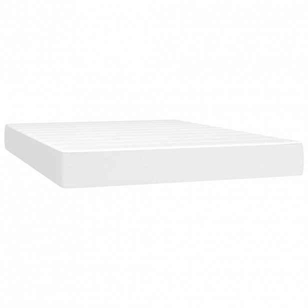 vidaXL Taštičková matrace střední tvrdost bílá 140 x 200 x 20 cm umělá kůže