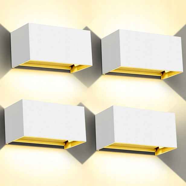 Kingwen 20W Led nástěnná lampa 4 kusy 3000K teplá bílá IP65 nastavitelná