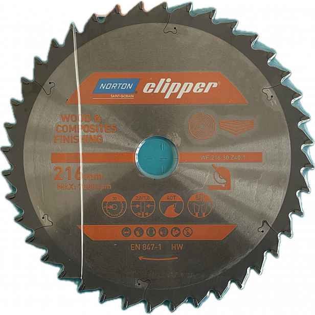 Finish kotouč Norton Clipper 70184608498 pro dřevo a kompozity 216 mm 40T