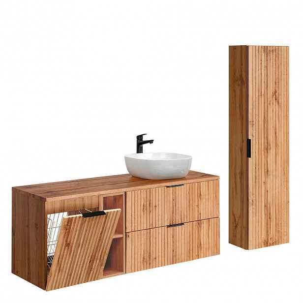 Petits-meubles KOUPELNOVÝ NÁBYTEK 140.8cm Adriel 2er-Set Dřevo