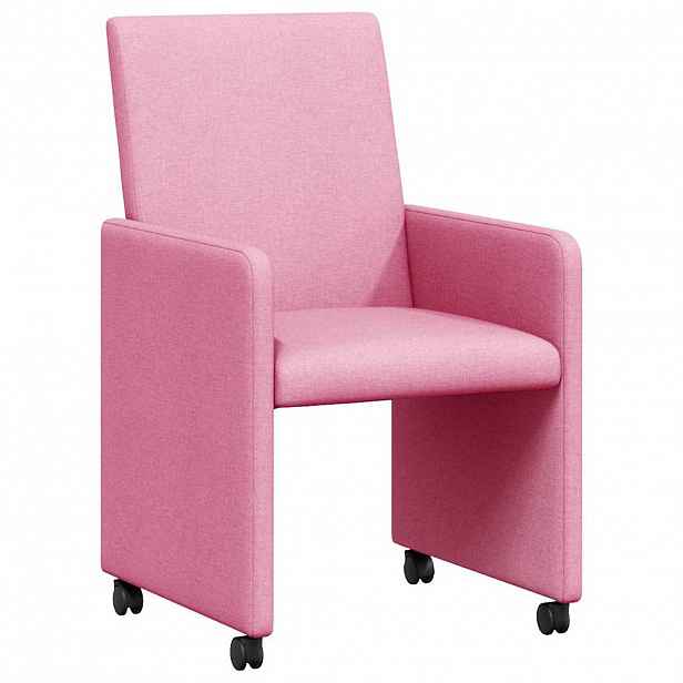 vidaXL Jídelní židle na kolečkách 2 ks textil Růžová 57 x 66 x 94 cm