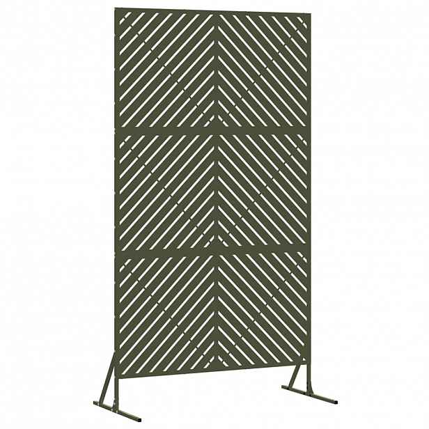 vidaXL Obrazovka pro soukromí 100 x 50 x 180 cm Ocel Olivově zelená