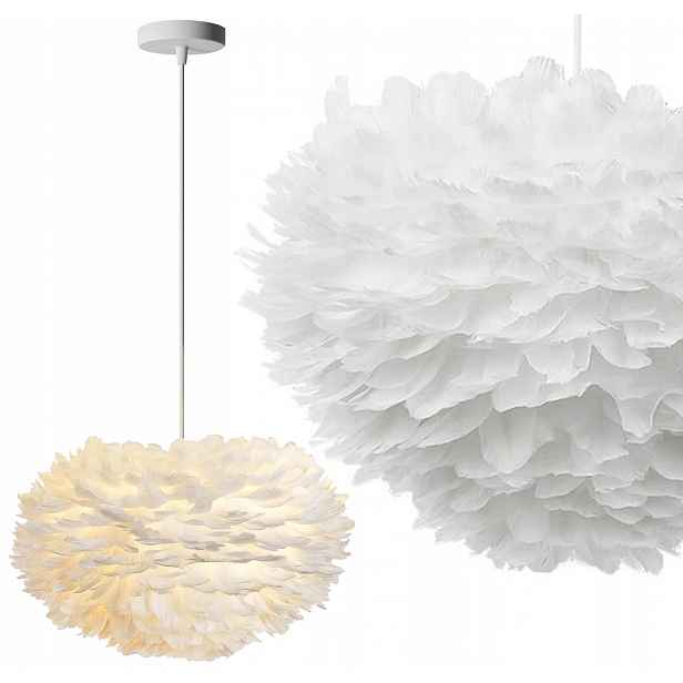 Závěsné Stropní Svítidlo Glamour Peří Nordic Bílá Toolight