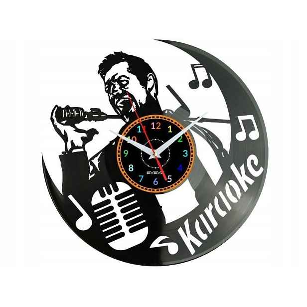 Karaoke Dárek Originální dekorace do domu Hodiny z vinylové desky