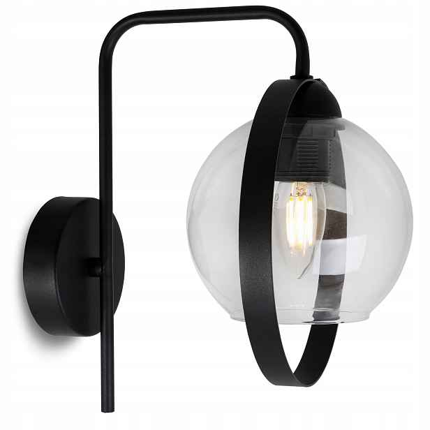 Moderní Nástěnná Lampa Se Skleněným Stínidlem A Prstencem