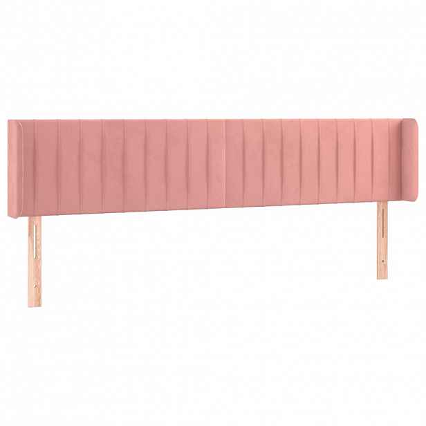 vidaXL Čelo postele typu ušák růžová 203x16x78/88 cm samet